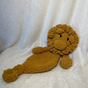 Lion Lovey Crochet Plush, Lion Snuggler, Handmade Amigurumi
