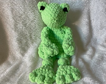 Crochet Frog Lovey, Frog Baby Snuggler, Baby Shower Gift, Handmade Amigurumi