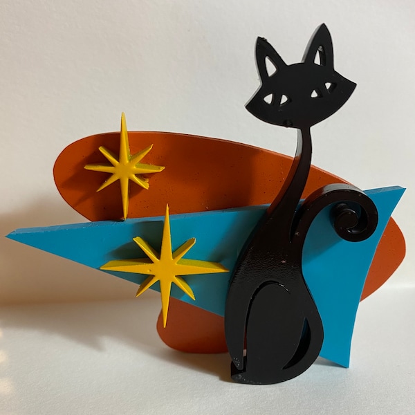 Mid Century Mod Cat Wall Hanging for Dioramas