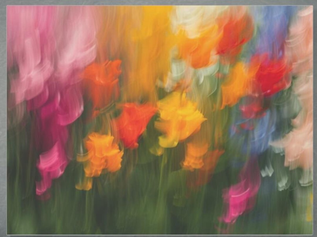 Vibrant Abstract Floral Painting - Colorful Impressionist Flower Art ...