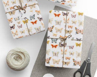 Beautiful Butterflies Wrapping Paper 3D Faux Embroidery Lovely Butterfly and Moth Gift Wrap Paper Impress with High End Sophistication