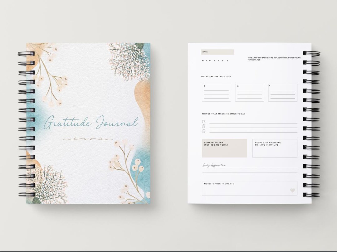 30 Day Digital Gratitude Journal Printable PDF I Motivational Journal I ...