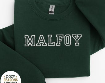 Sweat-shirt brodé universitaire sombre, col rond inspiré de l'école de sorcier, cadeau de lecteur fantastique confortable, style universitaire gothique