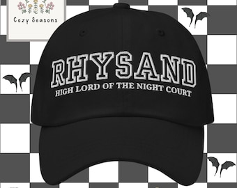 Fantasy Reader Embroidered Hat, Night Court Inspired Cap, Bookish Dad Hat, Dark Academia Baseball Cap Gift