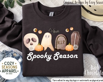 Trendy Halloween Sweatshirt, Spooky Season, Halloween Shirt, Halloween Party Shirt, Cute Halloween Outfit, Cemetary Horror Shirt, Ghost Tee