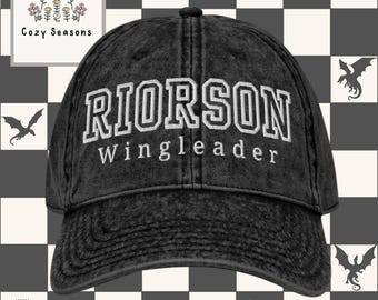 Riorson Wingleader Embroidered Cap, Fantasy Reader Gift