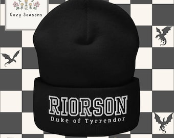 Embroidered Fourth Wing Beanie, Xaden Riorson, Bookish Gift