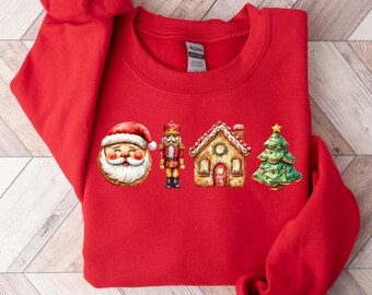 Christmas Cookie Sweatshirt, Cozy Holiday Crewneck, Vintage Christmas Sweater, Cute Winter Pullover Gift for Women