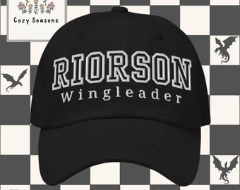 Embroidered Fourth Wing Hat, Xaden Riorson Wingleader Cap