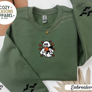 Embroidered Book Sweatshirt, Gift for Reader, Bookish Sweatshirt, Bookish Sweater, Bookish Gifts, Halloween Sweatshirt, Halloween Sweaters