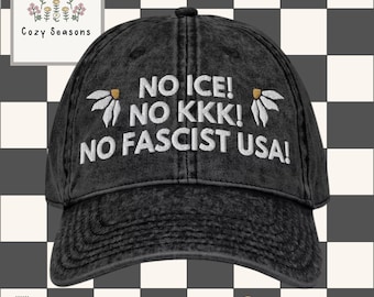 No ICE No Hate Embroidered Hat, Protest Statement Cap, Social Justice Vintage Hat, Activist Dad Cap, Political Embroidered Baseball Hat