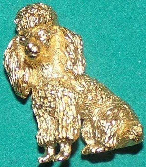 CROWN TRIFARI signed poodle shaped pin-MINTY!!