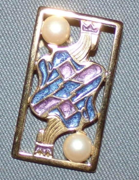 TRIFARI (C) signed playing card shaped pin-FUN!!