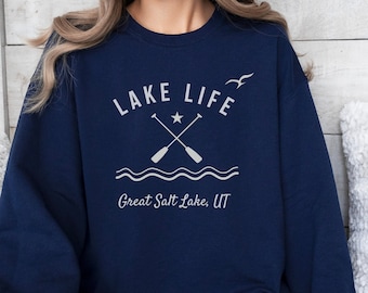 Custom Lake Life Sweatshirt,Lake Sweatshirt,Lake Crewneck, Lake Camping Sweatshirt,Personalized Lake Vacay Sweatshirt,Lake House Gift