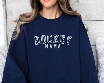 Hockey Mom Sweatshirt,Ice Hockey Mama Sweater,Hockey Mom Sweater Gift For Hockey Mom,Hockey Lover GiftHockey Crewneck, Sport Mom Sweatshirt