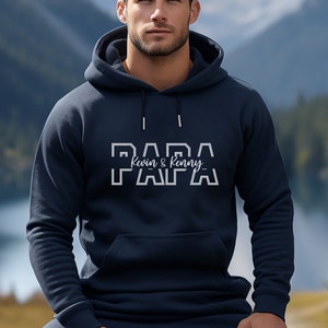 Personalized Papa Hoodie, Custom Dad Hoodie With Kids Names,Christmas Gift for Dad Sweater,Personalized Dad Hoodies, Custom Name Papa Hoodie