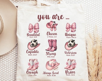 Chrześcijańska torba typu tote na Biblię, torba kościelna, torba typu tote w stylu western, torba chrześcijańska, torba z wersetem biblijnym, chrześcijańska torba podróżna, torba na laptopa