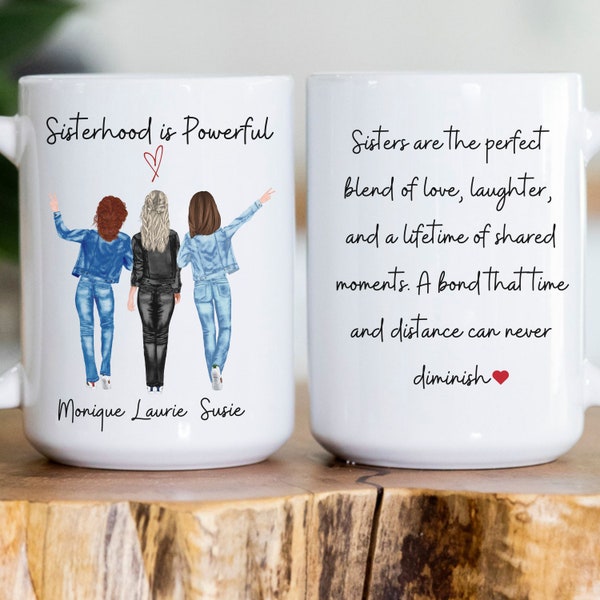Custom Sister Mug, Personalized Sister Gift, Big Little Sister, Long Distance Sisters Birthday Gifts,Best Sister Gift,Sister Moving Away Mug