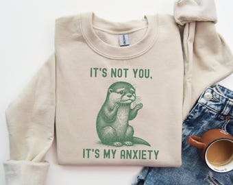 Anxiety Sweatshirt,Funny Anxious Sweatshirt,Anxiety Sweaters,Adhd Shirt,Mental Health Matter Crewneck,Therapist Sweater,Psychologist Sweater