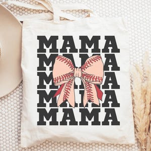 Baseball Mama Tasche, Baseball Tasche, Baseball Bogen Mama Einkaufstasche, Geschenk für Baseball Fans, Baseball Saison, Baseball Liebhaber Mutter Geschenk für Baseball Mutter