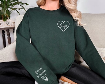Personalized Gigi Sweatshirt With Grandkids Names Crewneck, Gift For New Gigi, Custom Gigi Sweatshirt, Gift for Grandma, Grandmother Gift