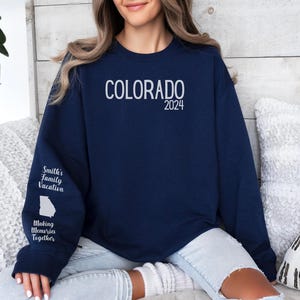 Personalized Colorado Sweatshirt,Colorado State Sweatshirt, Custom Colorado Family Vacation Crewneck, Colorado Mountains Hiking Crewneck