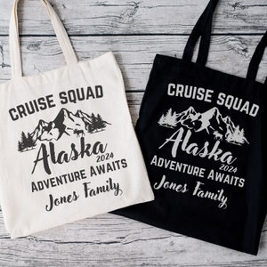 Personalized 2024 Alaska Cruise Bag, Custom Family Cruise Tote Bag, Alaska Family Trip, Cruising to Alaska Cruise Squad, Alaska Travel Bag