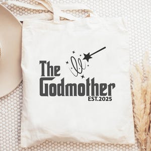 Custom Godmother Tote Bag, Fairy Godmother Proposal Gift,New Godmother Present,Baptism Gift for Godmother Gift from Godson,Godparents Gift