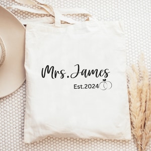 Bride Tote Bag, Custom Engagement Gift, Personalized Gift for Bride Tote, Future Mrs Bag, Bride to Be Gift, Bridal Shower Gift, Bride Bag