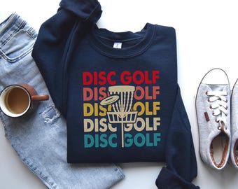 Vintage Disc Golf Sweatshirt,Disc Golf Gift,Golf Basket Sweater,Frisbee Golf Gift for Disc Golfer Player,Personalized Disc Golfing Crewneck