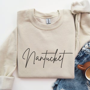 Nantucket Sweatshirt, Nantucket Island Gift, Nantucket Vacation Sweater, Nantucket Crewneck, Nantucket Massachusetts Crewneck,Beach Pullover