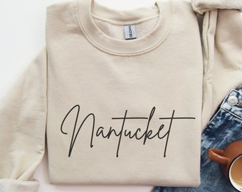 Nantucket Sweatshirt, Nantucket Island Gift, Nantucket Vacation Sweater, Nantucket Crewneck, Nantucket Massachusetts Crewneck,Beach Pullover