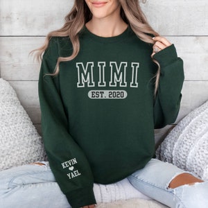 Custom Mimi Sweatshirt With Grandkids Names, Personalized Grandma Sweatshirt,Mothers Day Gift For Mimi Sweater,Mimi Gift from Grandkids