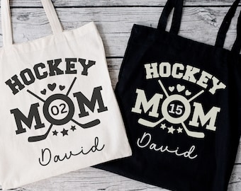 Custom Name Hockey Mom Tote Bag,Personalized Hockey Mom Bag,Hockey Mama Sport Tote,Hockey Mom Gift,Hockey Lover Gift,Ice Hockey Mom Tote Bag