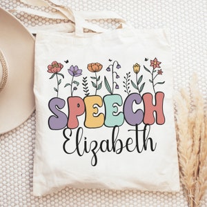 SLP Custom Name Speech Language Pathologist Bag,Speech Therapist Gift,Personalized SLP Tote Bag,Speech Therapy Bag,SLP Graduation Gifts