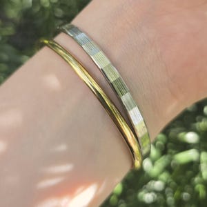 Vintage Monet Gold Tone Bangle Set 6.5-6.75", Minimalist Stack Bracelets, Circa 1970s 1980s Classic 2.5 Diameter