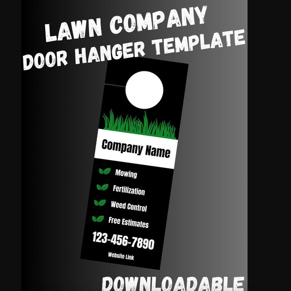 Printable Yard and Lawn Company/Care Door Hanger Template/Downloadable/Printable