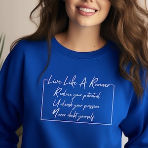 Live Like a Runner Crewneck Sweatshirt, Gift For Runner