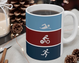 Triathlon Coffee Mug, Multiple Sizes Available, Gift for Triathlete