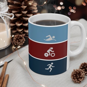 Triathlon Coffee Mug, Multiple Sizes Available, Gift for Triathlete