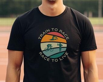 Triathlon Race Inspired T-shirt, Race To Live, Gift for Triathlete