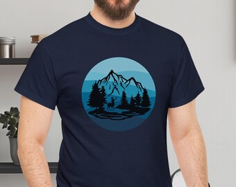 Tranquil Mountain Forest View T-shirt, Gift For Outdoor Lover, Unisex Multiple Colors