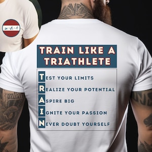 Train Like A Triathlete-T-shirt, uniseks triatlongeïnspireerd cadeau, meerdere kleuren