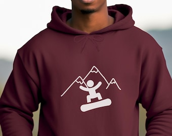 Hoodie Sweatshirt For Snowboarding Lovers, Gift For Snowboarder, Unisex Multiple Colors
