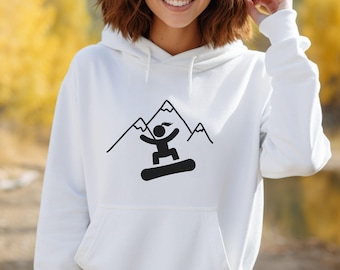 Women's Hoodie Sweatshirt For Snowboarding Lovers, Gift For Snowboarder, Multiple Colors