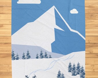 Velveteen Plush Blanket For Snowboarder, Snowboarding Gift, Couple Snowboarding