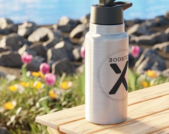 BoostedX Stainless Steel Tumbler, 32oz Insulated Water Bottle