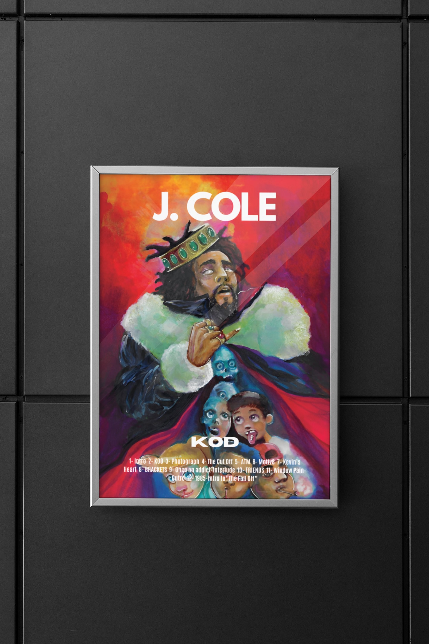 J Cole J Cole Poster J Cole Album Poster KOD Album Poster Wall Art Etsy