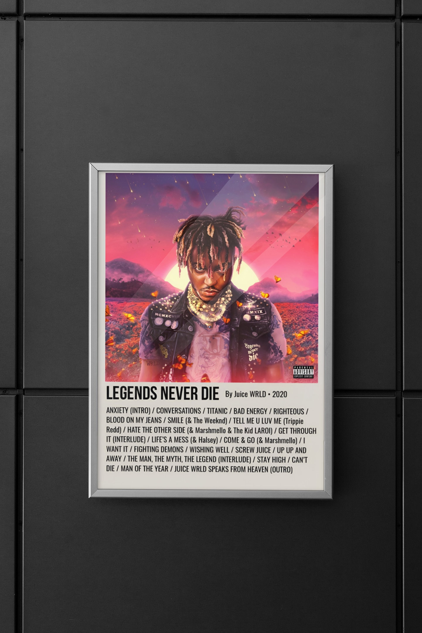 Juice WRLD Legends Never Die Tracklist Poster – rsdesignstudio