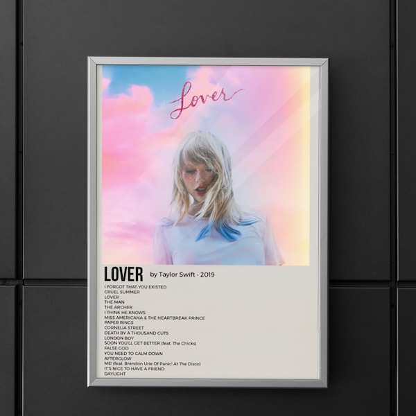 Taylor Swift | Taylor Swift Poster | Taylor Swift Album Poster | Lover Album Poster | Wall Art